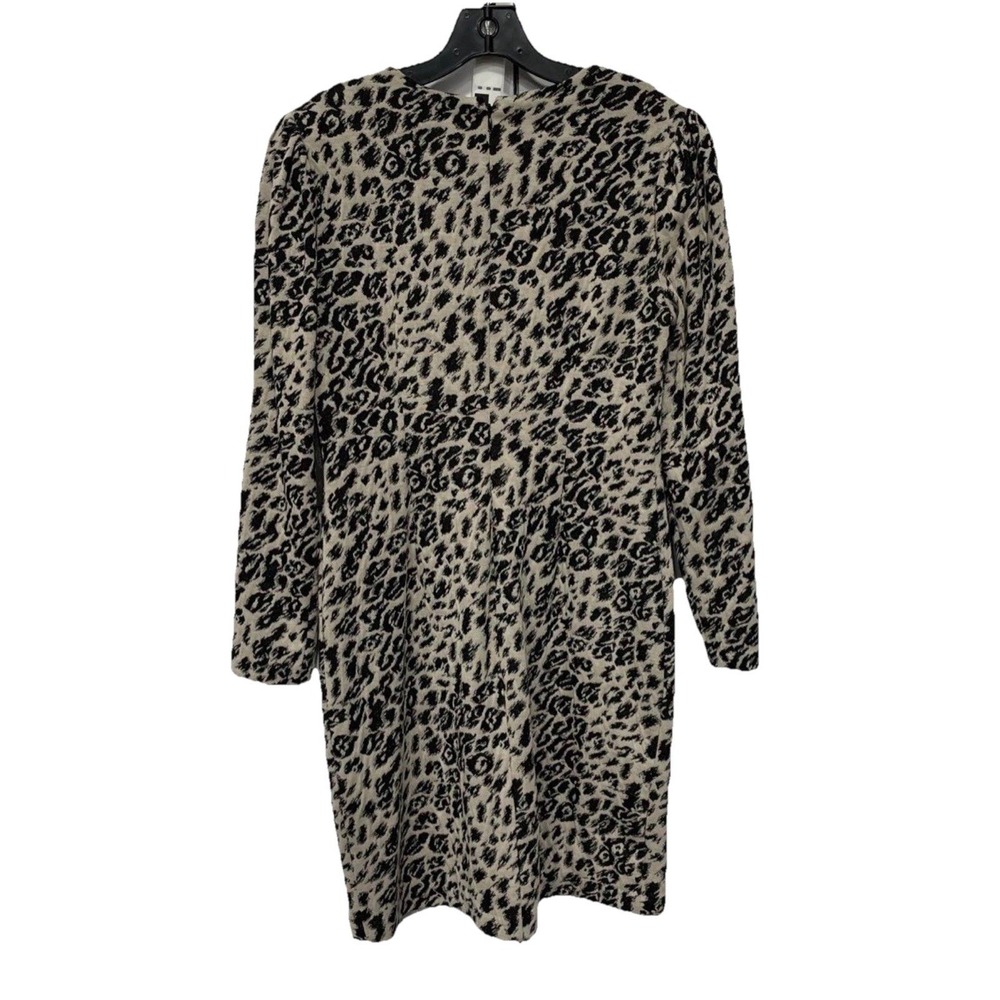 🔥Vince Camuto🖤Leopard Print Ponte Sheath Dress Puffy Shoulder Sleeves Sexy$129 - Picture 3 of 6
